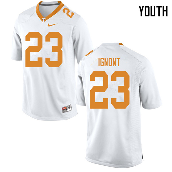 Youth #23 Will Ignont Tennessee Volunteers College Football Jerseys Sale-White